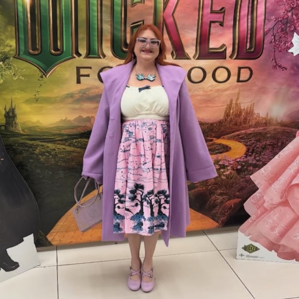 Vixen by Micheline Pitt lilac dress coat L - Picture 4 of 4